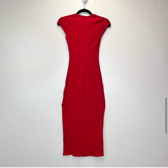 Reformation Greta Tensel Ribbed Midi Dress - Picture 9 of 9
